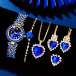 Load image into Gallery viewer, Ensemble bleu doré Royal &amp; Bijoux Luxe Femme
