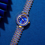 Load image into Gallery viewer, Ensemble bleu doré Royal &amp; Bijoux Luxe Femme
